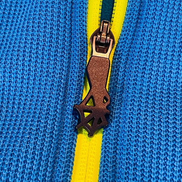 Spyder Youth Full-Zip Blue Jacket L 14/16 Black Panels Polyester W Neon Yellow - Picture 9 of 10